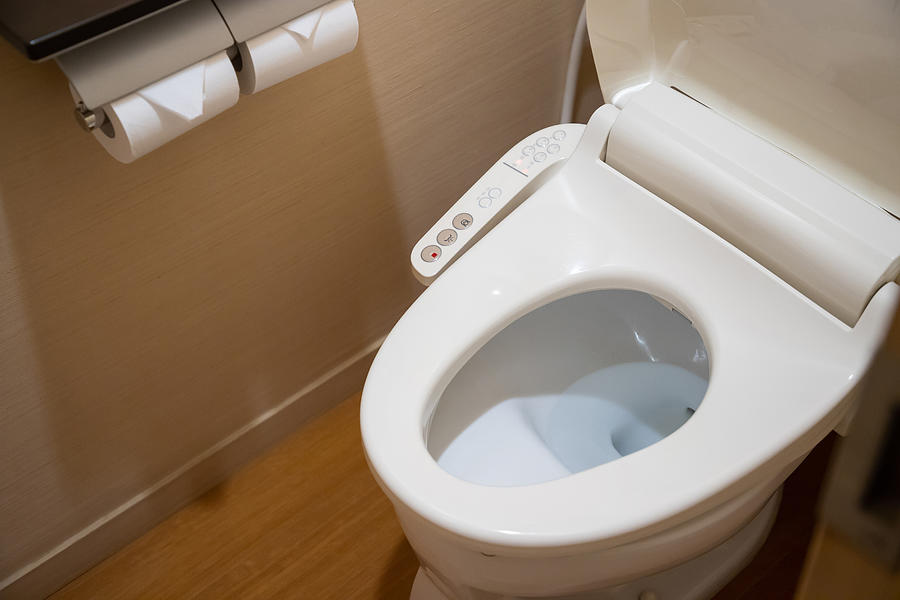 Toilet With Electronic Seat Automatic Flush, Japan Style Toilet Bowl, High Technology Sanitary Ware. Photograph by Ratchat
