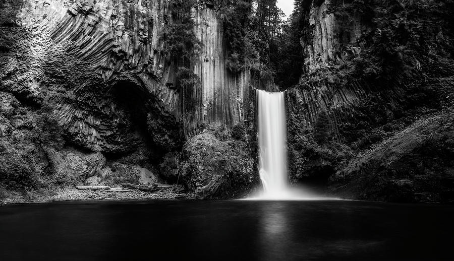 Toketee Falls Black And White Photograph
