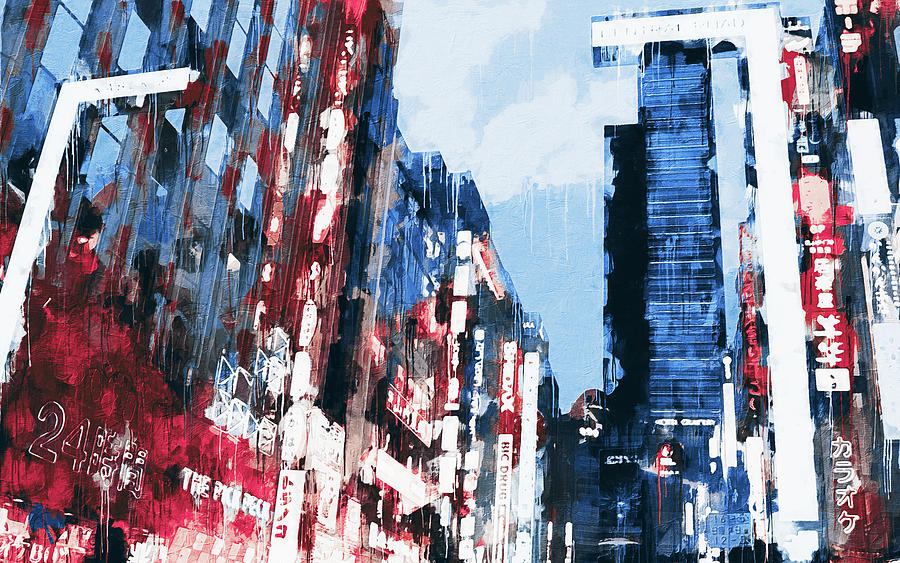 Tokyo Cityscape - 01 Painting by AM FineArtPrints