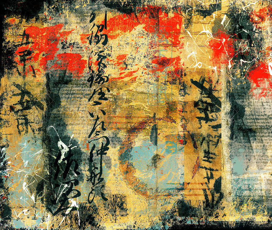 Abstract Mixed Media - Tokyo Exuberance by Carol Leigh