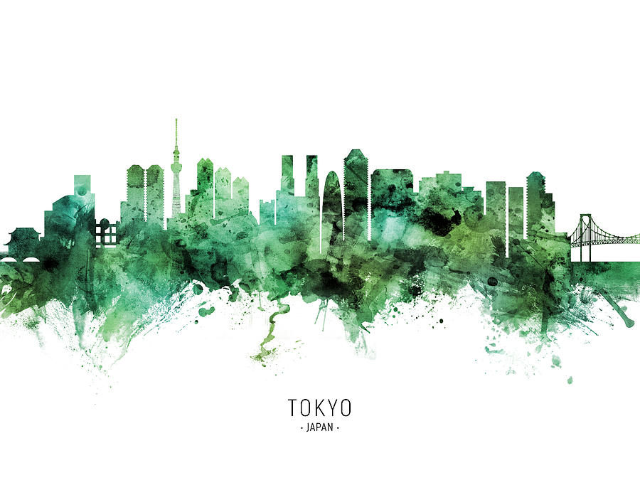 Tokyo Japan Skyline #09 Digital Art by Michael Tompsett