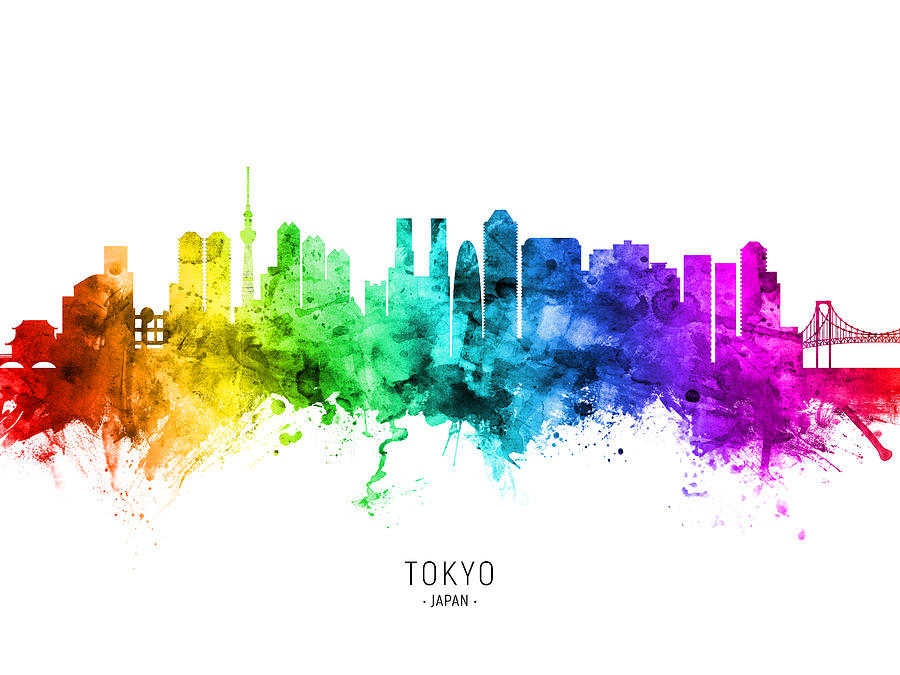 Tokyo Japan Skyline #34 Digital Art by Michael Tompsett