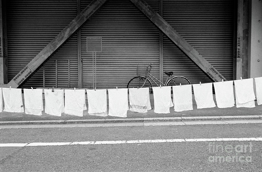 Black And White Photograph - Tokyo Laundry Day by Dean Harte