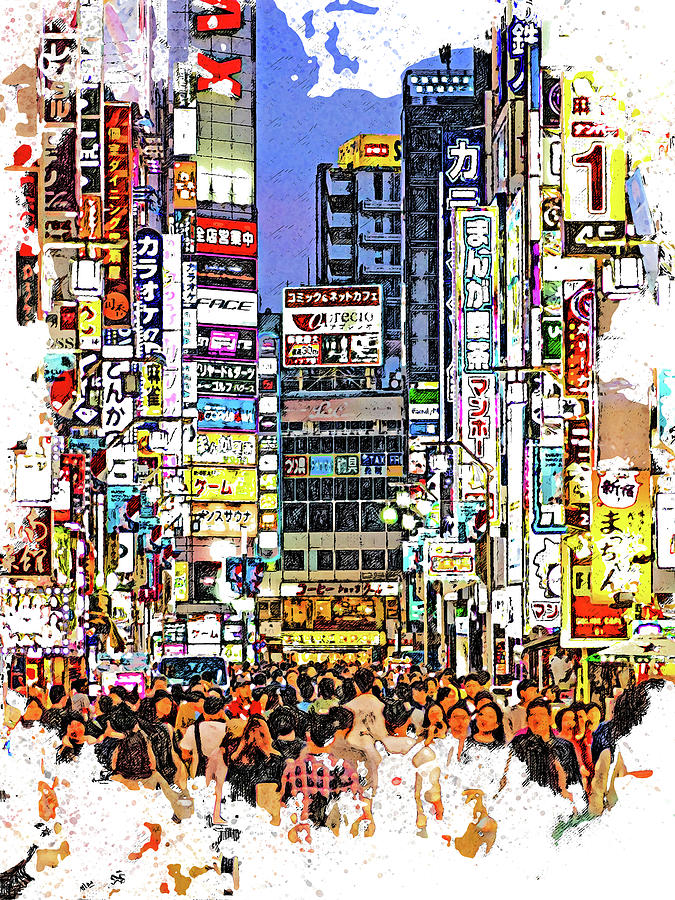 Tokyo Nights - 23 Painting by AM FineArtPrints