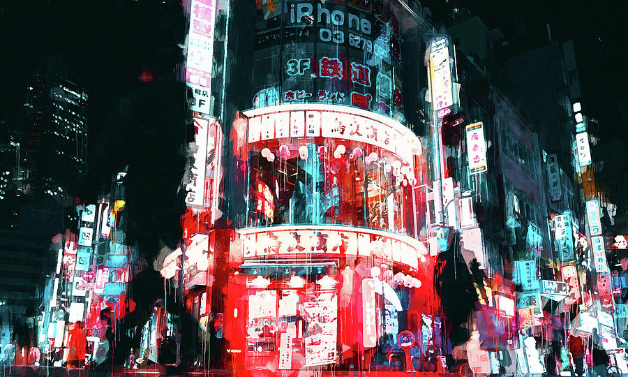Tokyo Nights - 36 Painting by AM FineArtPrints