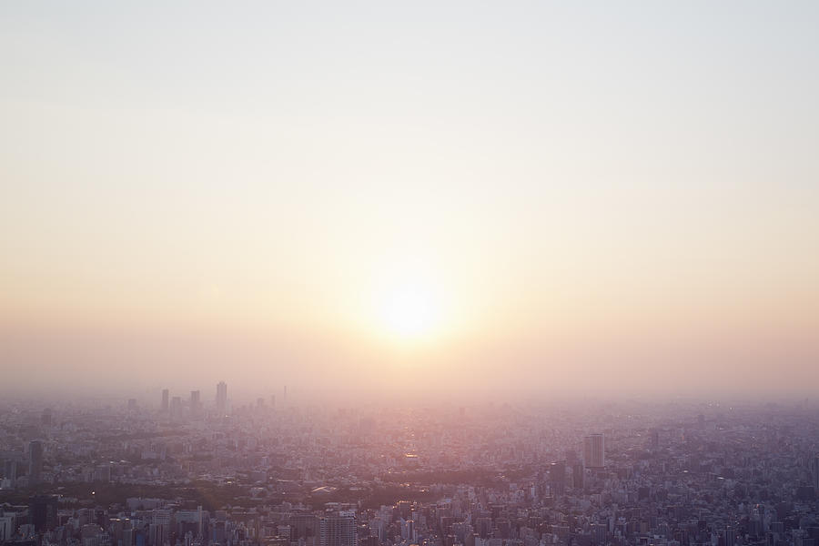 Tokyo skyline at dusk Photograph by Kohei Hara