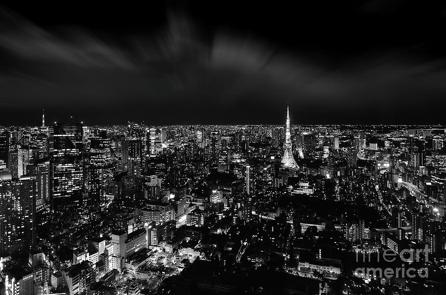 Tokyo Skyline at Night Photograph by Carlos Alkmin