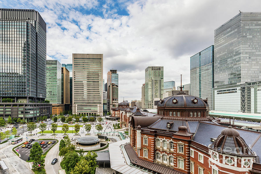 Tokyo Station and Marunouchi Station Square Photograph by Lyl Dil Creations