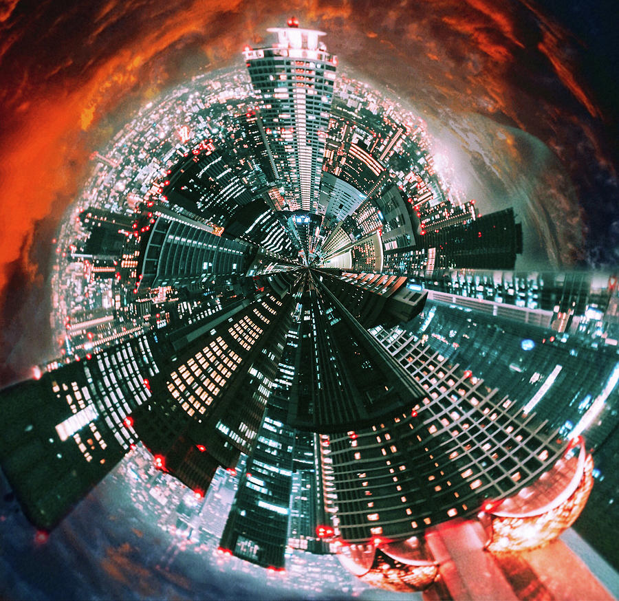 Tokyo Tiny Planet Photograph by Susan Maxwell Schmidt
