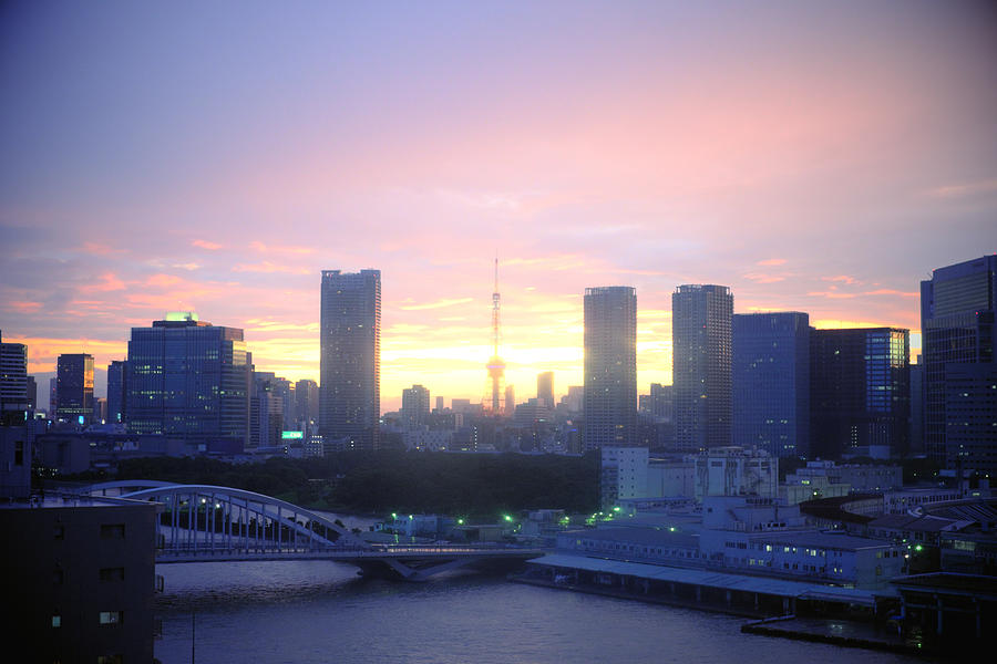 Tokyo tower and cityscape at sunset Photograph by Keiko Iwabuchi