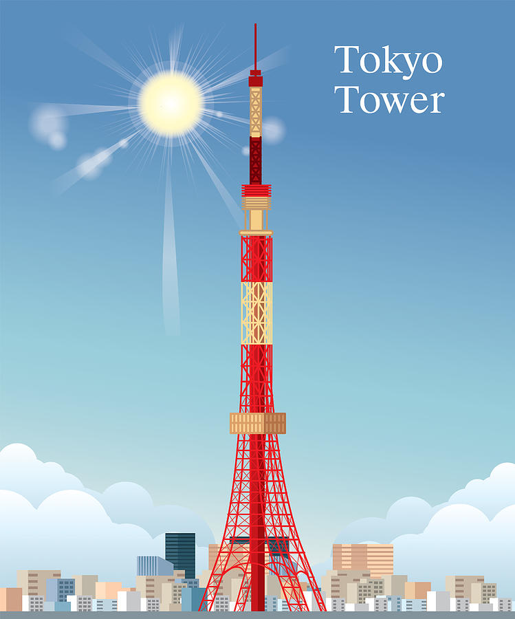 Tokyo Tower Drawing by Drmakkoy