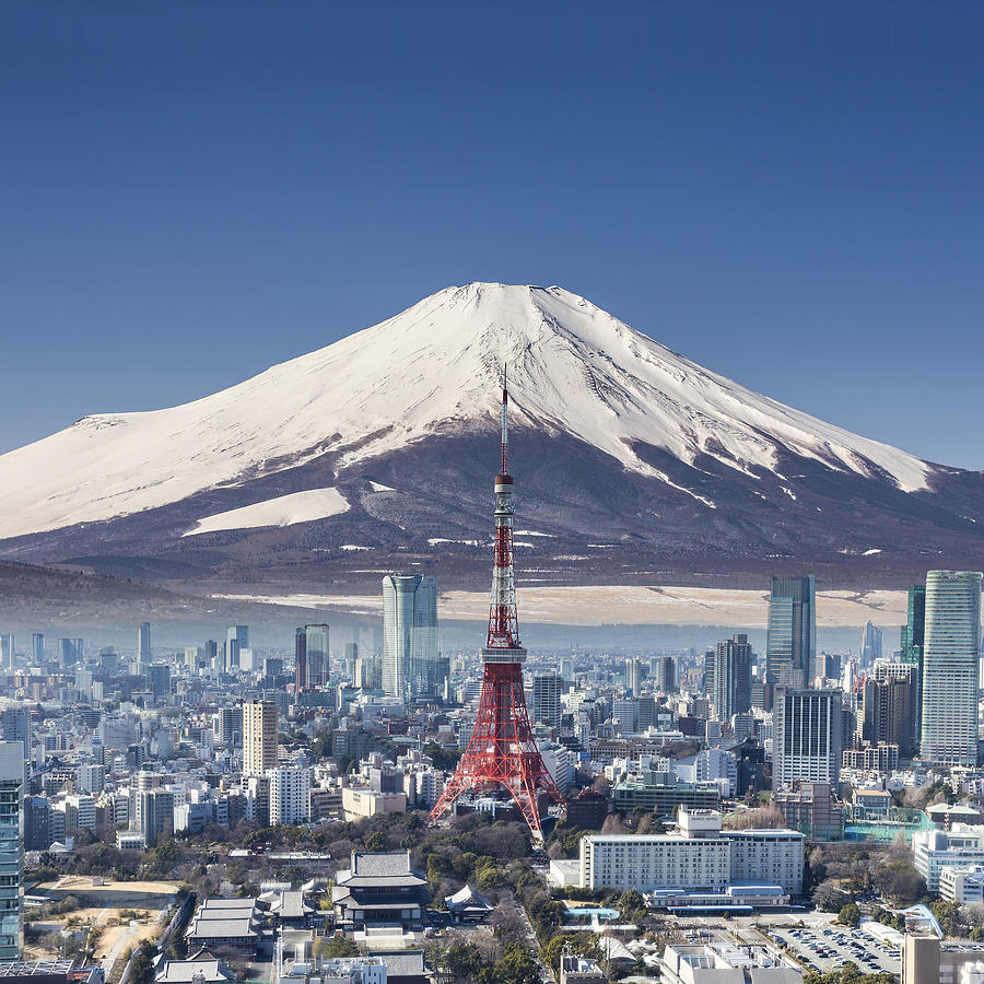 Tokyo tower with mountain Fuji Photograph by Julien - Fine Art America