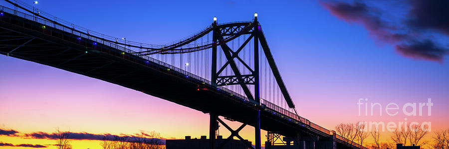 Toledo Anthony Wayne Bridge at Sunset Panorama Photograph by Paul Velgos