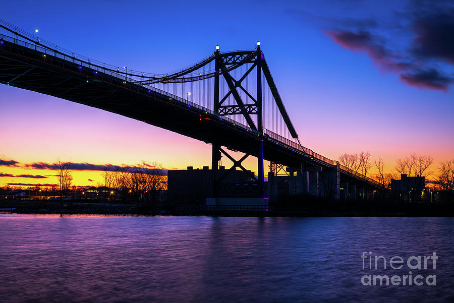 Toledo Anthony Wayne Bridge at Sunset Photograph by Paul Velgos