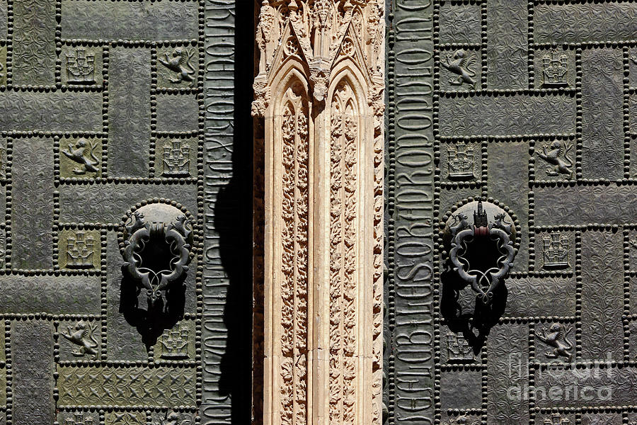 Toledo Cathedral Door Detail Spain Photograph by James Brunker