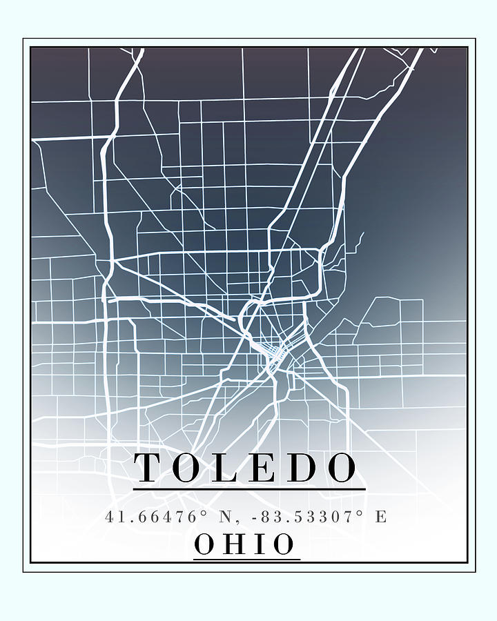 Toledo Ohio Map Location Digital Art by Dan Sproul