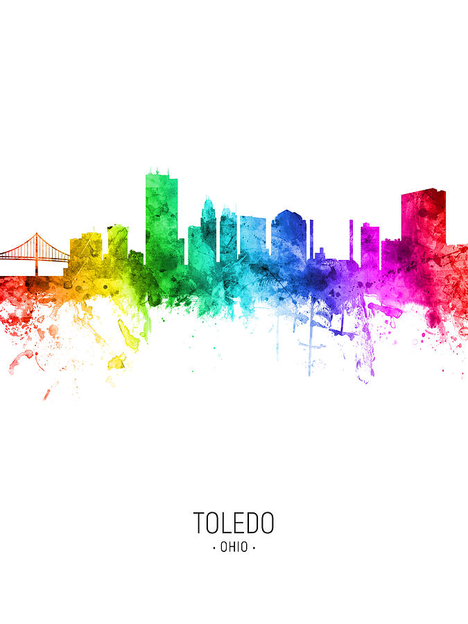Toledo Ohio Skyline #29 Digital Art by Michael Tompsett