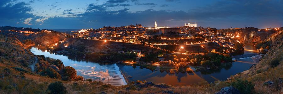 Toledo skyline at night Photograph by Songquan Deng