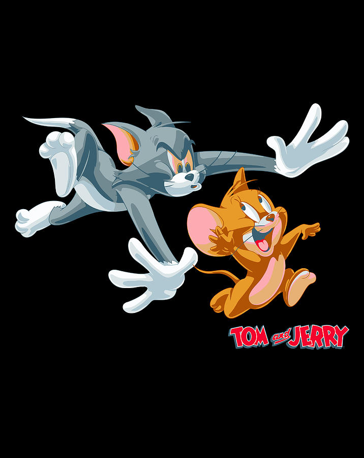 Tom And Jerry Classic Style Chase Portrait Drawing by Grace Hunter