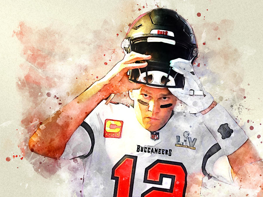 Tom Brady Bucs Helmet Youth T-Shirt by John Farr - Pixels