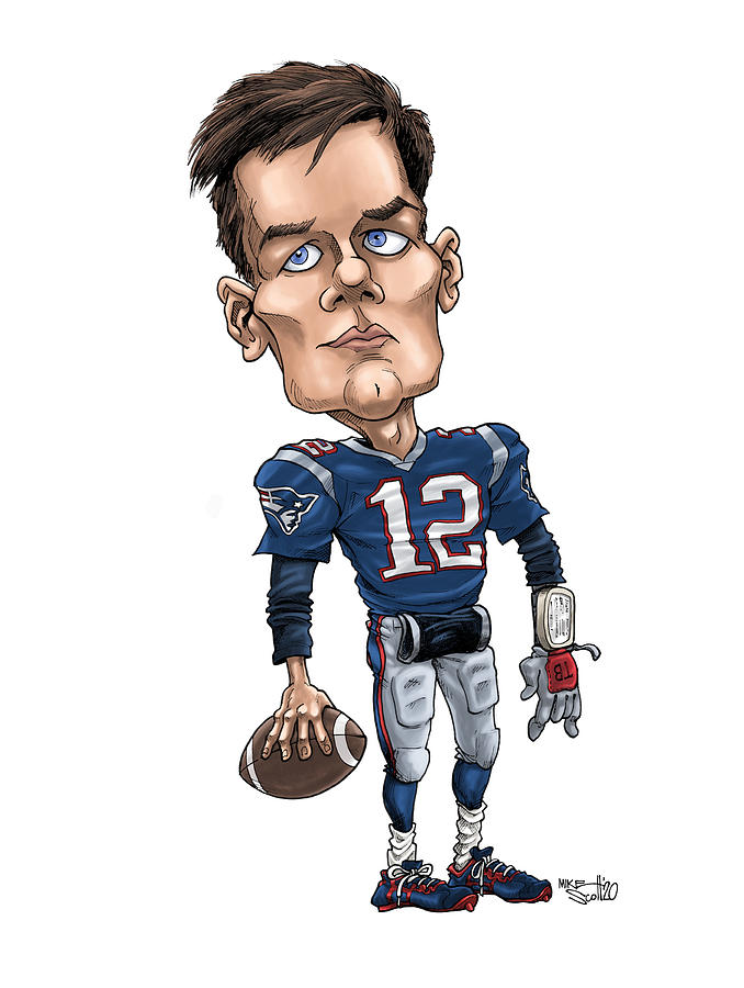 Tom Brady, in color Drawing by Mike Scott - Pixels