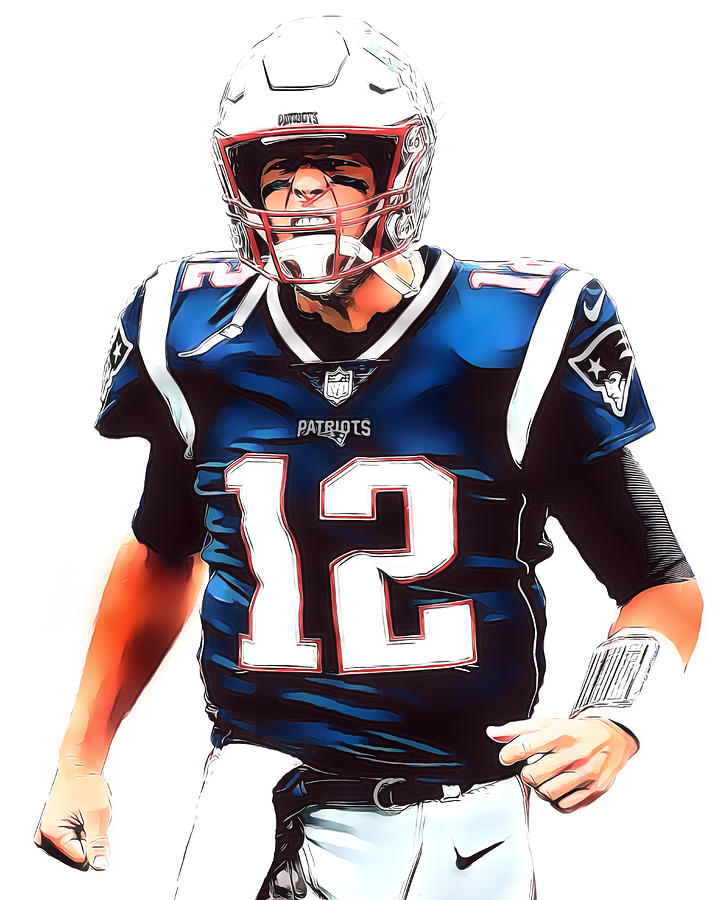 Tom Brady New England Patriots Pixel Art 5 Kids T-Shirt by Joe