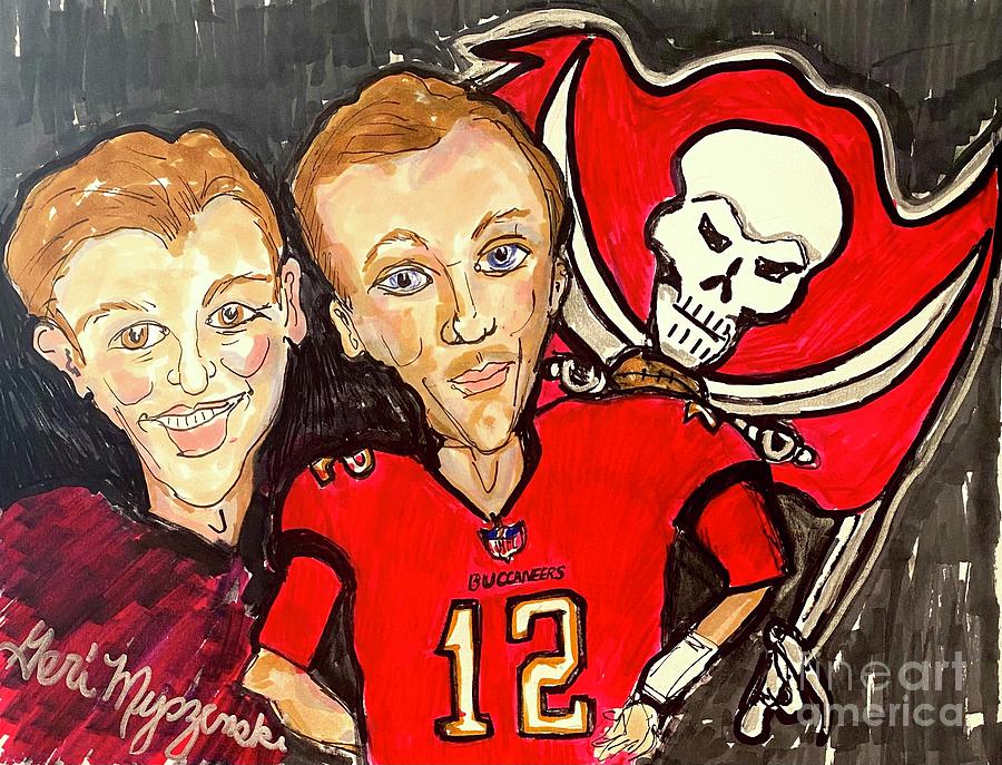 Tom Brady Poster Tampa Bay Buccaneers Football Art Drawing