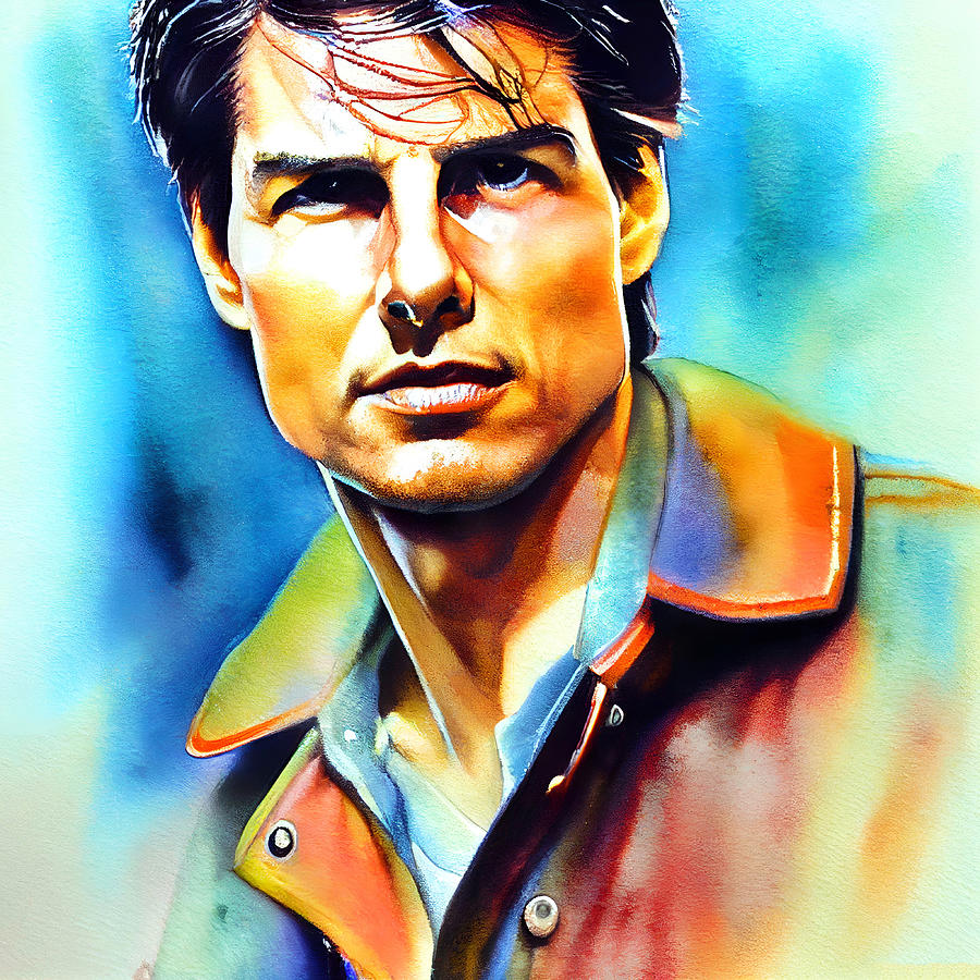 Top Gun Mixed Media - Tom Cruise by OnionMarket -