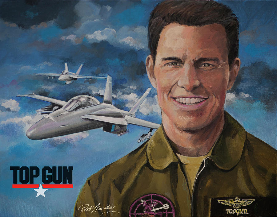Tom Cruise - Top Gun Painting by Bill Dunkley
