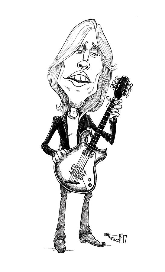 Tom Petty Drawing by Mike Scott