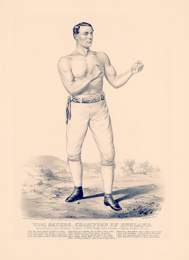 Tom Sayers - Champion of England - Bare Knuckle Prize Fighter - 1860 Drawing by War Is Hell Store