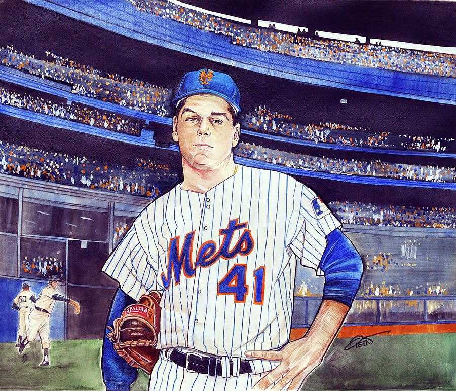 Tom Seaver Drawing by Dave Olsen