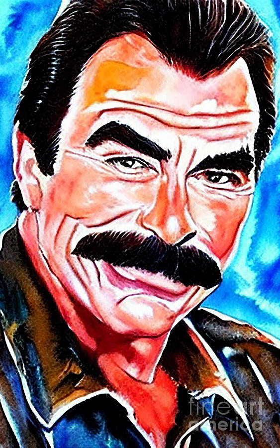 Tom Selleck Actor Mixed Media by Lisa Von - Fine Art America