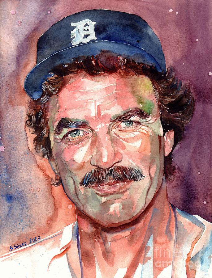 Tom Selleck Painting - Tom Selleck Portrait by Suzann Sines