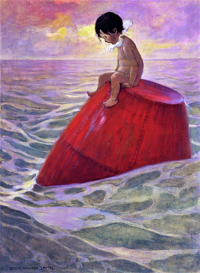 New York Painting - Tom Sitting On A Buoy - Digital Remastered Edition by Jessie Willcox Smith New York Painting - Tom Sitting On A Buoy - Digital Remastered Edition by Jessie Willcox Smith