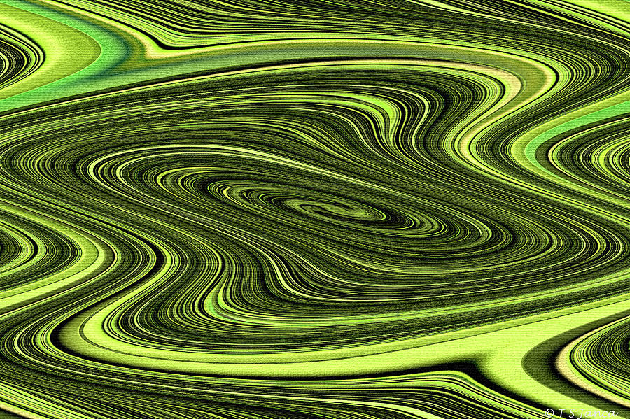Tom Stanley Janca Abstract Green And Yellow  Digital Art by Tom Janca