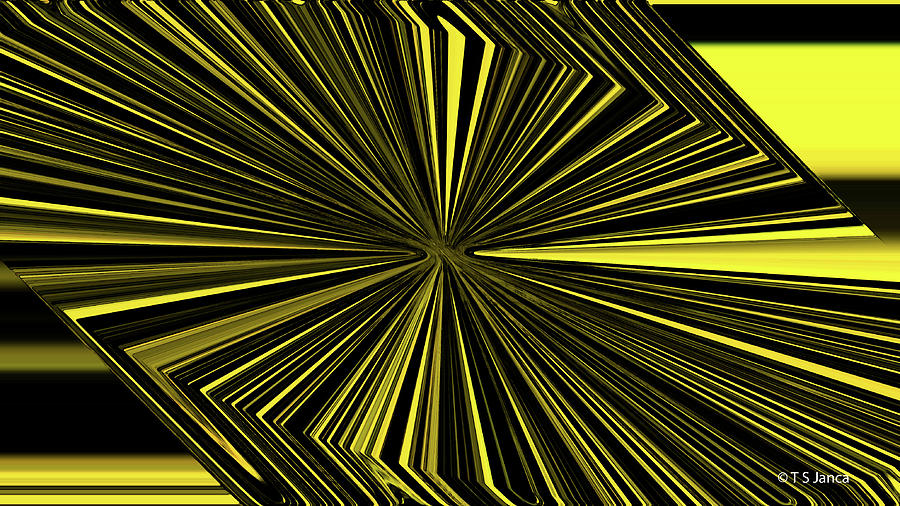 Tom Stanley Janca Abstract Yellow And Black Digital Art by Tom Janca