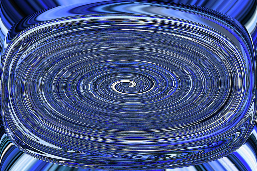 Tom Stanley Janca Blue Oval Spiral  Abstract Digital Art by Tom Janca