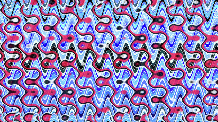 Tom Stanley Janca Blue Red And Black Abstract #100240ps3hijabcd0 Digital Art by Tom Janca