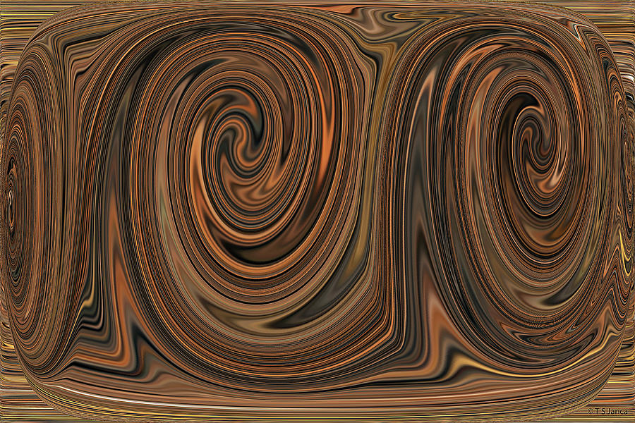 Tom Stanley Janca Brown Twirl Abstract #  Digital Art by Tom Janca
