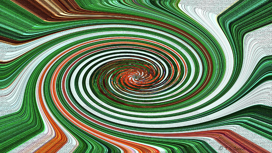 Tom Stanley Janca Red Streak Spiral Abstract Digital Art by Tom Janca