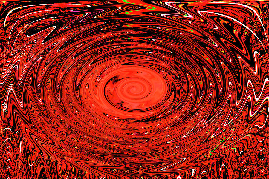 Tom Stanley Janca Red White And Black Abstract Digital Art by Tom Janca