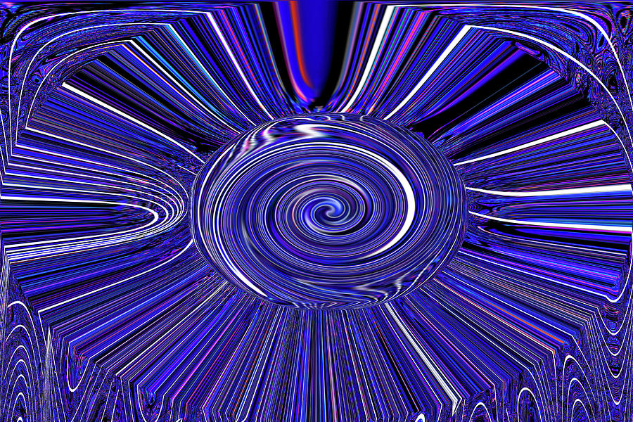 Tom Stanley Janca With Blue And White Digital Art by Tom Janca