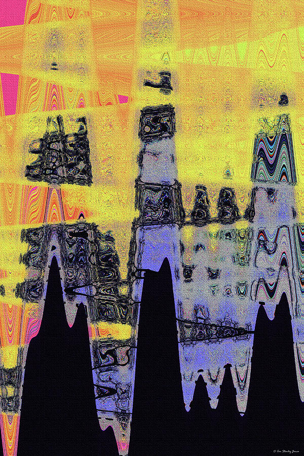Tom Stanley Janca Yellow Black And Blue Abstract # 9462 Digital Art by Tom Janca