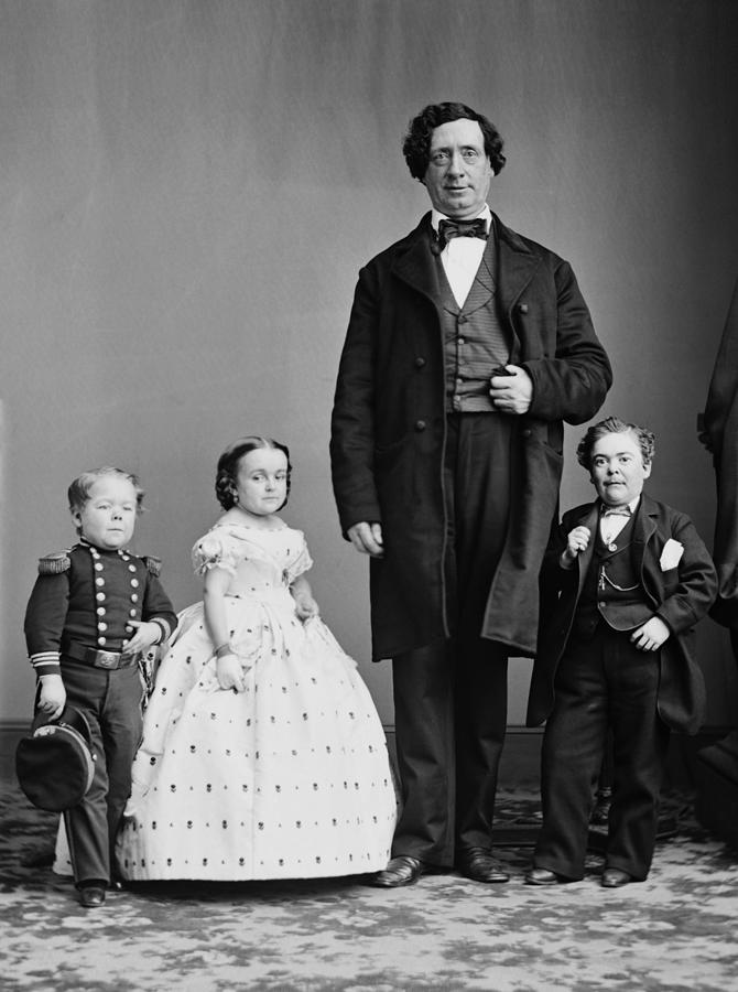 Tom Thumb And Lavinia Warren With Commodore Nutt - Circa 1860 Photograph