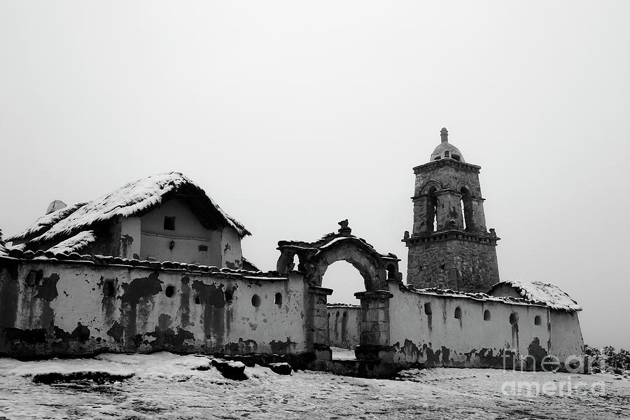 Tomarapi church in winter Bolivia Photograph by James Brunker