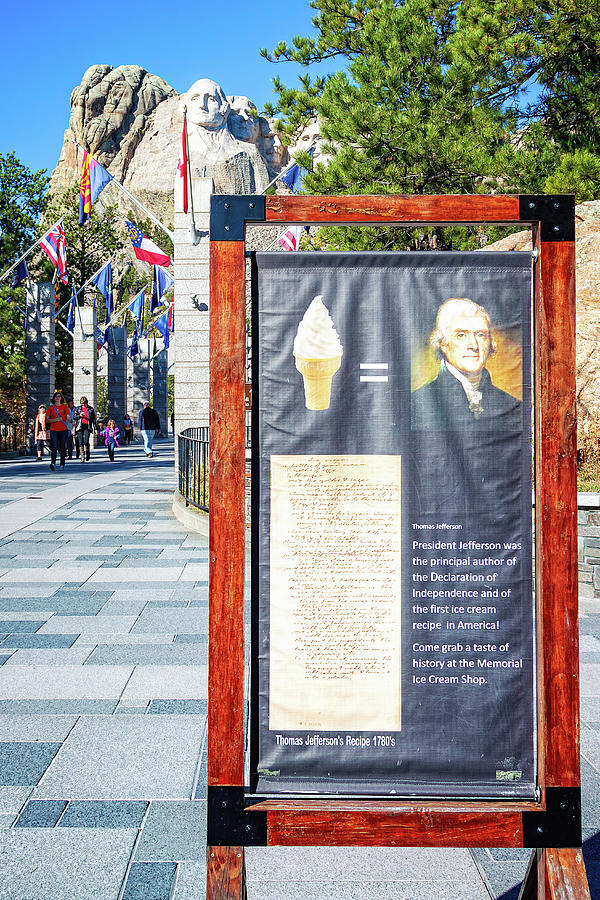Thomas Jeffersons ice cream recipe at Rushmore Monument Photograph by Tatiana Travelways