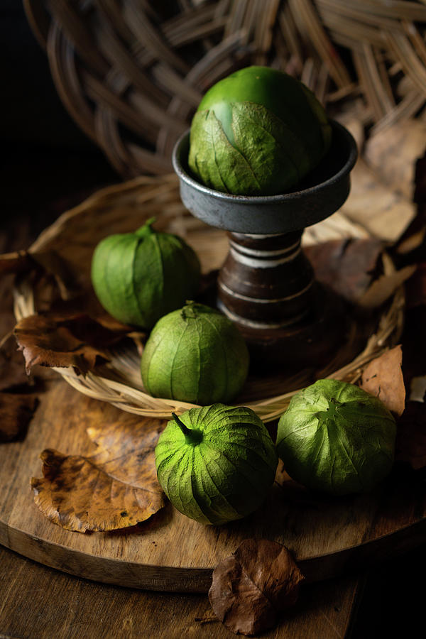 Tomatillos in Autumn Photograph by Iris Greenwell
