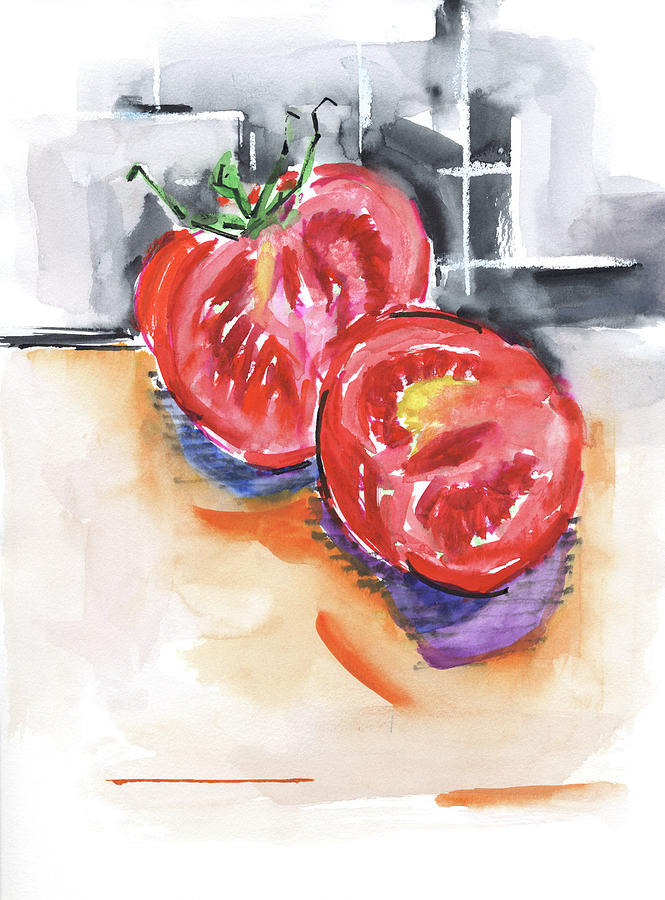 Tomato 210209 Painting by Chris N Rohrbach