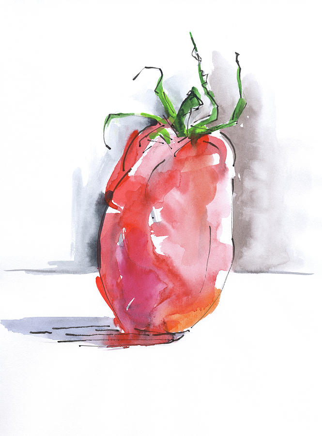 Tomato 211108 Painting by Chris N Rohrbach